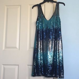 Blue & Silver sequined dress 👗
